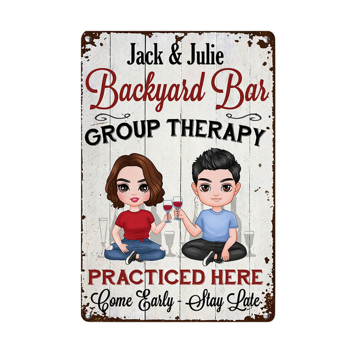 Personalized Backyard Bar Outdoor Metal Sign JR144 85O36 1