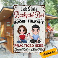 Personalized Backyard Bar Outdoor Metal Sign JR144 85O36 thumb 1