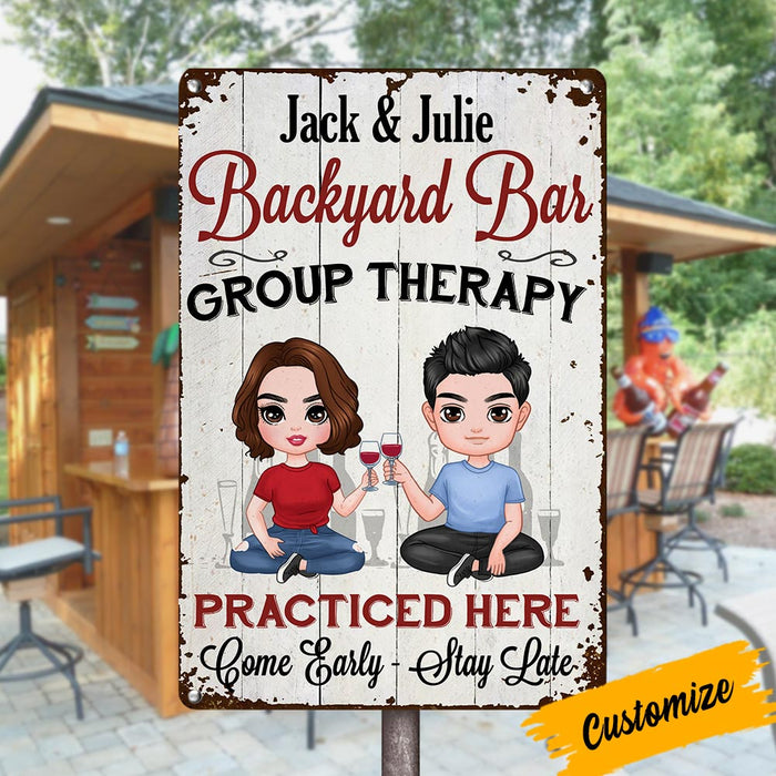 Personalized Backyard Bar Outdoor Metal Sign JR144 85O36 1