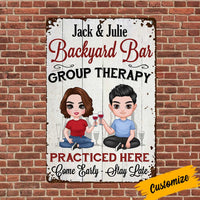 Personalized Backyard Bar Outdoor Metal Sign JR144 85O36 thumb 1