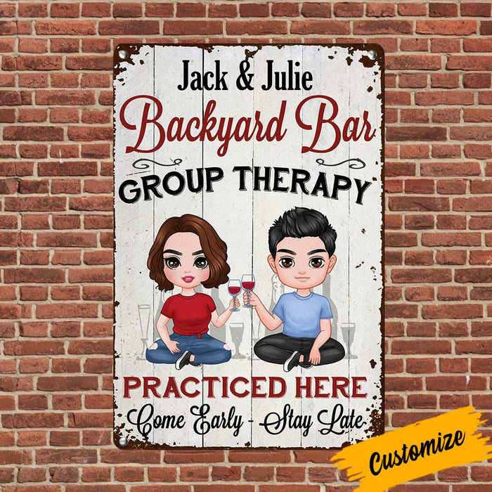 Personalized Backyard Bar Outdoor Metal Sign JR144 85O36 1