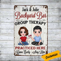 Personalized Backyard Bar Outdoor Metal Sign JR144 85O36 thumb 1