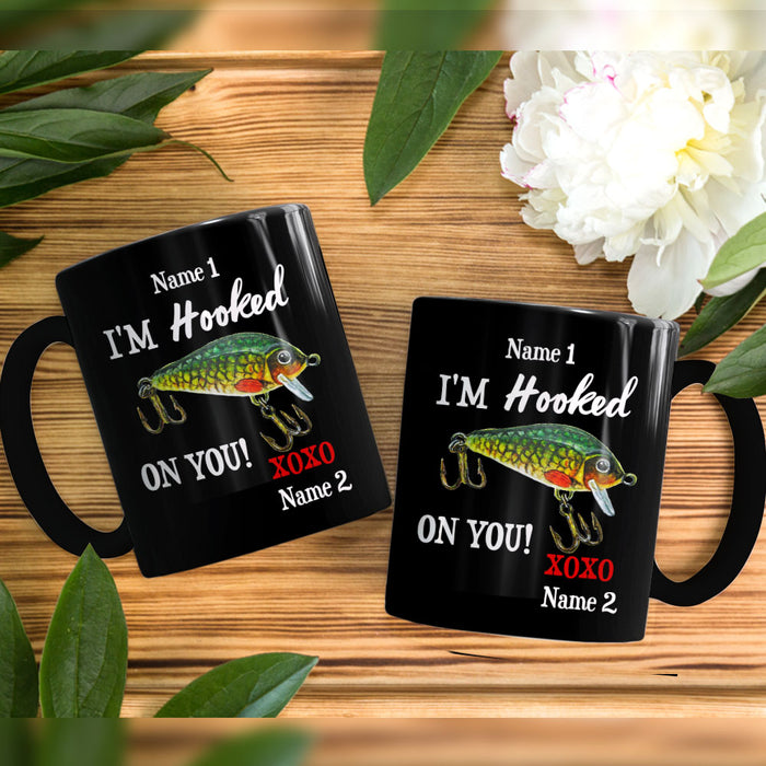 Personalized Fishing Couple Hooked On You Mug  JR137 81O58 1