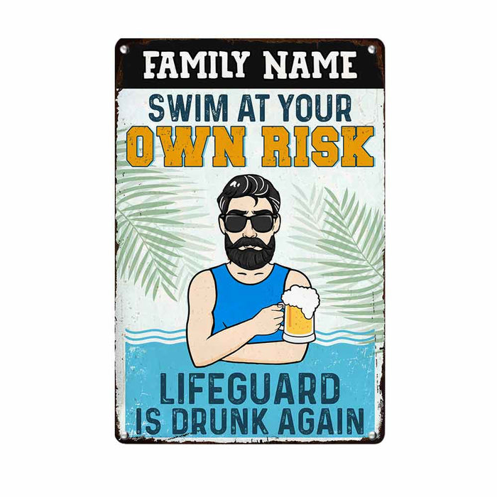 Personalized Pool Funny Outdoor Metal Sign JR142 85O57 1