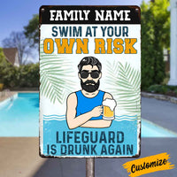 Personalized Pool Funny Outdoor Metal Sign JR142 85O57 thumb 1