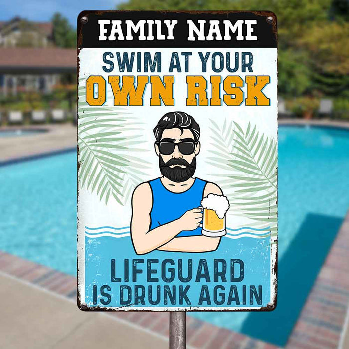 Personalized Pool Funny Outdoor Metal Sign JR142 85O57 1