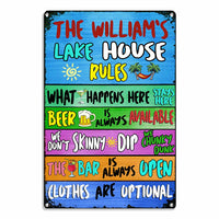 Personalized Lake House Rules Gardening Metal Sign AG181 87O34 thumb 1