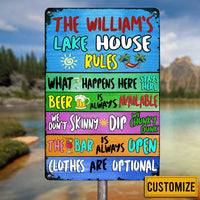 Personalized Lake House Rules Gardening Metal Sign AG181 87O34 thumb 1