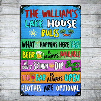 Personalized Lake House Rules Gardening Metal Sign AG181 87O34 thumb 1