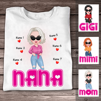 Personalized Mom Grandma T Shirt JR153 30O24 thumb 1
