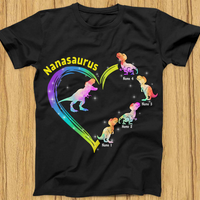 Personalized Dinosaur Mom Grandma Mamasaurus Nanasaurus T Shirt JR147 95O23 thumb 1