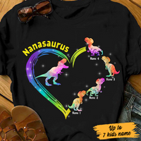 Personalized Dinosaur Mom Grandma Mamasaurus Nanasaurus T Shirt JR147 95O23 thumb 1