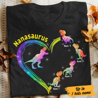 Personalized Dinosaur Mom Grandma Mamasaurus Nanasaurus T Shirt JR147 95O23 thumb 1