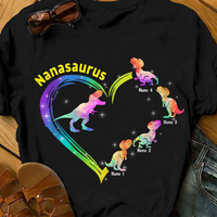Personalized Dinosaur Mom Grandma Mamasaurus Nanasaurus T Shirt JR147 95O23 thumb 1