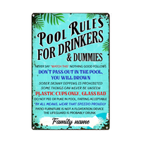 Personalized Pool Rules Funny Outdoor Metal Sign JR147 85O24 thumb 1