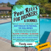 Personalized Pool Rules Funny Outdoor Metal Sign JR147 85O24 1