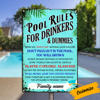 Personalized Pool Rules Funny Outdoor Metal Sign JR147 85O24 thumb 1