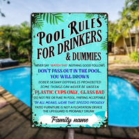 Personalized Pool Rules Funny Outdoor Metal Sign JR147 85O24 thumb 1