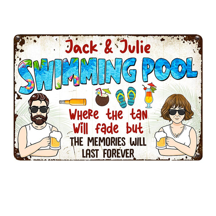 Personalized Pool Outdoor Metal Sign JR143 85O36 1