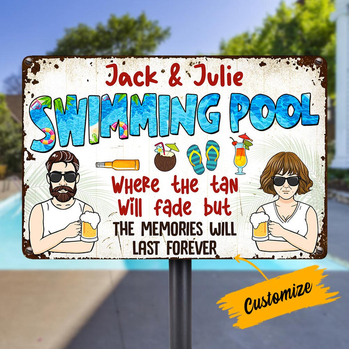 Personalized Pool Outdoor Metal Sign JR143 85O36 1