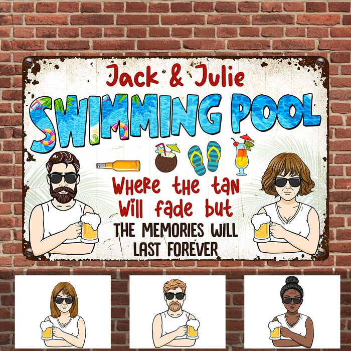Personalized Pool Outdoor Metal Sign JR143 85O36 1