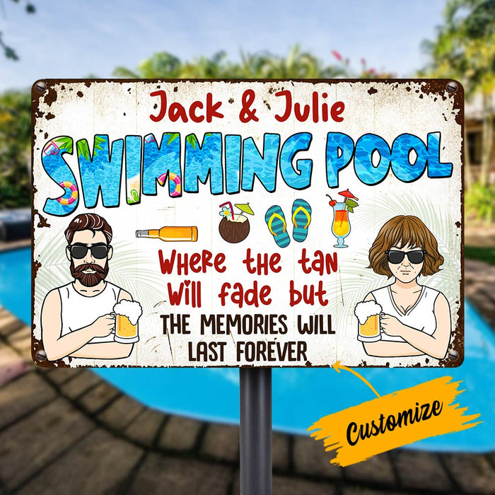Personalized Pool Outdoor Metal Sign JR143 85O36 1