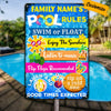 Personalized Pool Outdoor Summer Metal Sign JR174 30O23 1