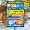 Personalized Pool Outdoor Summer Metal Sign JR174 30O23 1