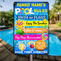 Personalized Pool Outdoor Summer Metal Sign JR174 30O23 thumb 1
