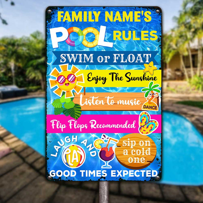 Personalized Pool Outdoor Summer Metal Sign JR174 30O23 1