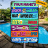 Personalized Pool Rules Metal Sign JR148 26O23 1