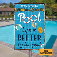 Personalized Pool Outdoor Metal Sign JR175 30O58 thumb 1
