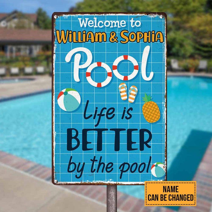 Personalized Pool Outdoor Metal Sign JR175 30O58 1