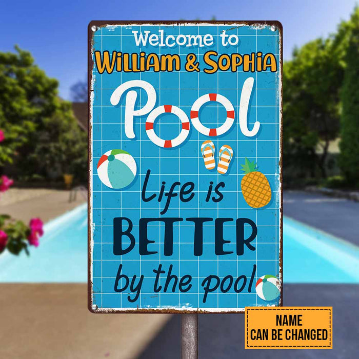Personalized Pool Outdoor Metal Sign JR175 30O58 1