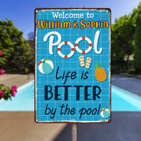 Personalized Pool Outdoor Metal Sign JR175 30O58 thumb 1