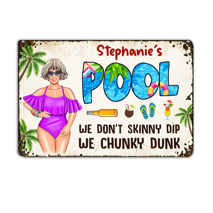 Personalized Pool Girl Metal Sign JR157 95O24 1
