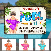 Personalized Pool Girl Metal Sign JR157 95O24 thumb 1