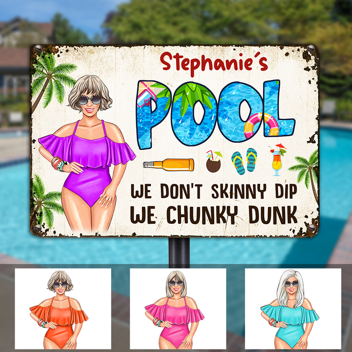 Personalized Pool Girl Metal Sign JR157 95O24 1