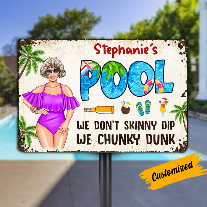 Personalized Pool Girl Metal Sign JR157 95O24 1