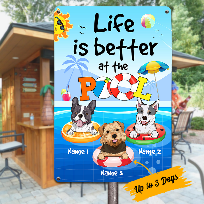 Personalized Pool Dog Metal Sign JR147 26O23 1