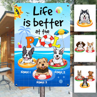 Personalized Pool Dog Metal Sign JR147 26O23 thumb 1