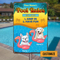 Personalized Pool Dog Metal Sign JR183 23O25 thumb 1