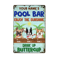 Personalized Pool Dog Metal Sign JR178 23O36 thumb 1