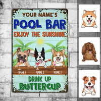 Personalized Pool Dog Metal Sign JR178 23O36 thumb 1