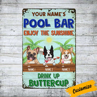 Personalized Pool Dog Metal Sign JR178 23O36 thumb 1