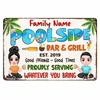 Personalized Pool Poolside Bar Grill Metal Sign JR172 24O47 1