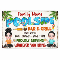 Personalized Pool Poolside Bar Grill Metal Sign JR172 24O47 thumb 1