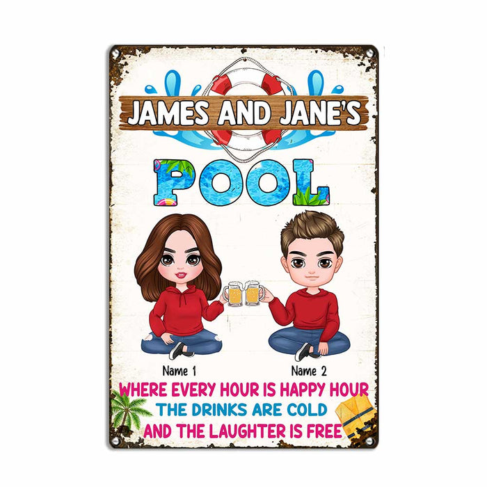 Personalized Swimming Pool Metal Sign JR192 24O23 1