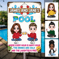 Personalized Swimming Pool Metal Sign JR192 24O23 thumb 1