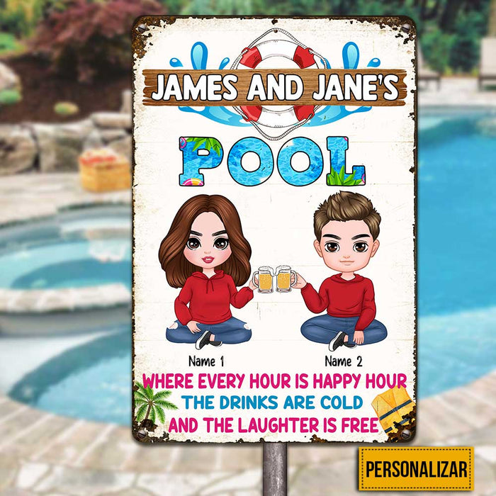 Personalized Swimming Pool Metal Sign JR192 24O23 1
